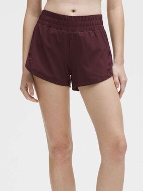 Lululemon Goodnight Plum Track That High Rise Lined Short 3" Size 4